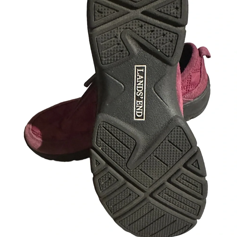 ❄️ Lands’ End slip-on shoe fleece lined Maroon Size 8.5 - Picture 4 of 15